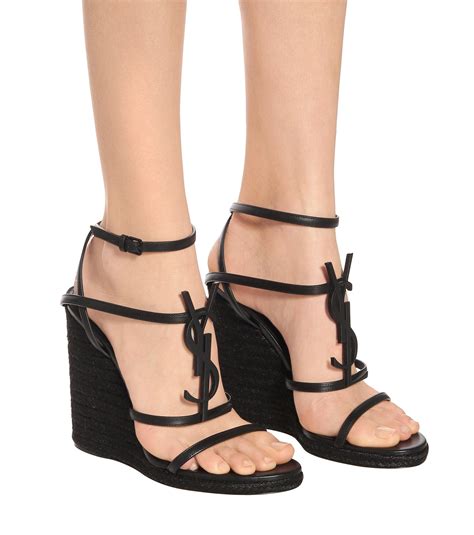 ysl cassandra wedge|CASSANDRA WEDGE ESPADRILLES IN .